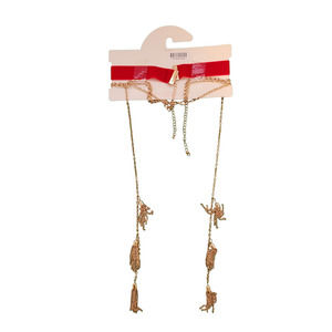 CARISMA Women's Red and Gold Tone Chain Choker Necklace